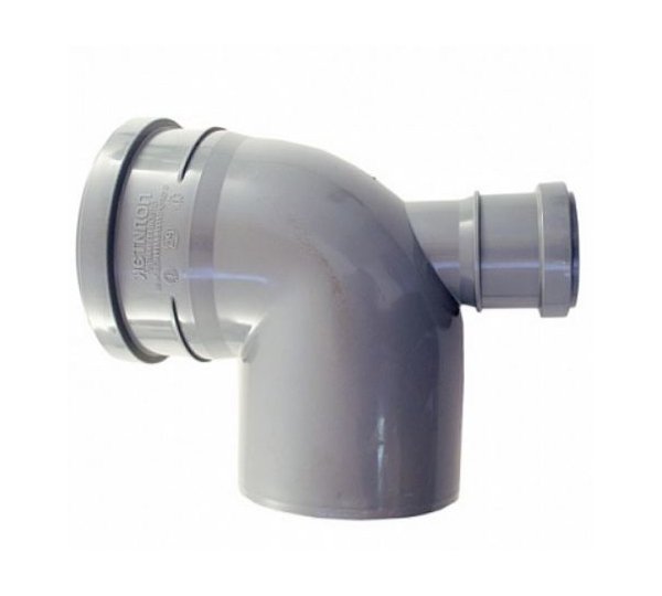 Отвод канализационный внутренний 110x50 мм/90° фронтальный Политэк